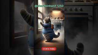 cat in kitchen#fire in kitchen🔥🔥🔥#shorts#subscribe