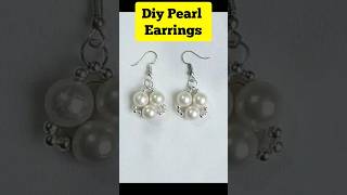 Diy White Pearl Earrings #shorts #pearlearrings #pearljewellery#diyearrings