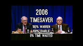 TIMESAVER EDIT - FULL Q&A Warren Buffett Charlie Munger 2006 Berkshire Hathaway Annual Meeting