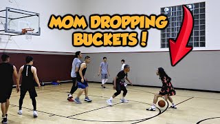 MOM Playing 1v1 and Pick Up BASKETBALL?!?