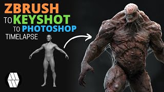 ZBrush to Keyshot to Photoshop Timelapse - 'Abomination' Concept