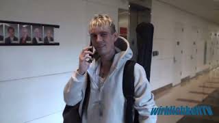 Aaron Carter gets emotional when asked about brother, and dating