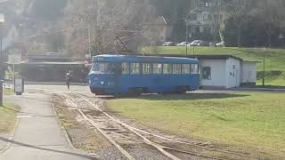 ZET ČKD Tatra T4-YU at turnstile Mihaljevac line 15/ ZET ČKD Tatra T4-YU na Mihaljevcu linija 15