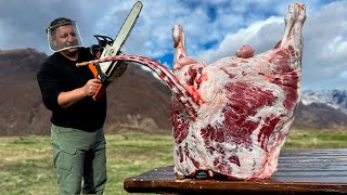 Glass Jars Full of Beef! Hermit Cooked Incredibly Delicious Stewed Meat in Wilderness