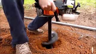 2 Stroke Post Hole Digger - BAUMR AG Earthauger HOLE IN ONE!!