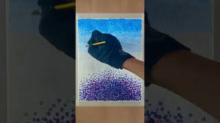 Painting pointillism using cotton buds. Follow for more #art #loveart #acrylicpainting