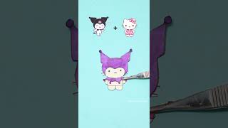 Sanrio mixing [ Kuromi💜 + Hello Kitty💗]  #shorts #youtubeshorts #art #easy #ideas #sanrio