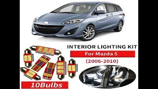 10pcs No Error White Canbus LED Light Car Bulbs For 2006-2010 Mazda