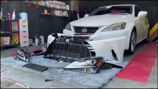 For LEXUS 06-12 IS old to new  changge to 21 style IS Front Bumper Grille  Three eyes headlights