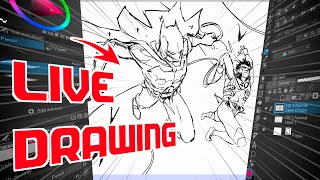 [ART STREAM] Live drawing comic panel with dynamic poses