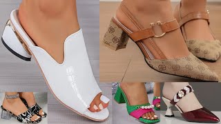 2024 LATEST COMFORTABLE AND TRENDY CHUNKY HEELED SANDALS DESIGNS FOR WOMEN LATEST CASUAL FOOTWEAR