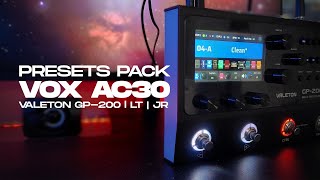 Presets Pack Valeton GP200 | LT | JR – VOX AC30