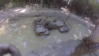 Honda 300 on Terminators vs RZR 800S in THICK mud Carter Offroad Park