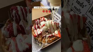 Our White Strawberry Swirl waffle 🍓 #fyp #shorts #melbournedessert #melbourne #dessert #food