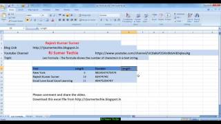 Len Formula Excel | Free Excel Learning Online