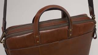 Nice Fossil Men's Haskell Double Zip Briefcase