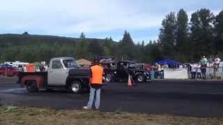 34' FORD PICKUP VS. 54' FORD PICKUP BILLETPROOF ERUPTION DRAGS TOUTLE, WA 2013