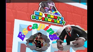 Escaping mr yummy supermarket in roblox!