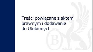 Treści powiązane z aktem prawnym i dodawanie do Ulubionych w Legalis Księgowość Kadry Biznes