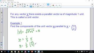 LHS Higher Mathematics - Vectors 1 - Unit Vectors