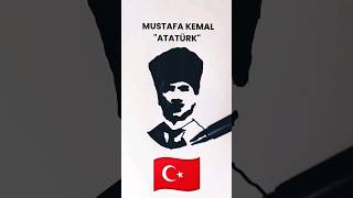 🔅 Veteran Mustafa, Kemal Atatürk 🇹🇷❤️ very easy coloring drawing! '🎨 #reels #shorts #drawing