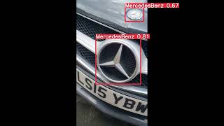 Custom YOLO model detecting Mercedes Benz badge