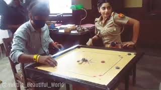 Yukti Kapoor plays Carrom on sets of Maddam Sir | Yukti's Beautiful World