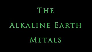 The Alkaline Earth Metals