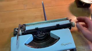 Baby blue 1965 Olympia SF typewriter