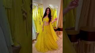 haldi ceremony dresses for bride |  yellow dress for bridal | haldi function outfit #fashion #shorts