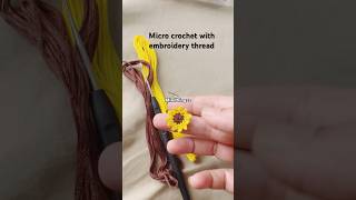 Micro crochet with embroidery floss/thread #crochet #microcrochet #diy #easy