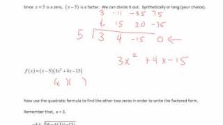 College Algebra - Section 4.4 - Video 2 - Factor Theorem Part II