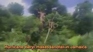 Hurricane Beryl makes Landfall in Jamaica #jamaica #hurricaneberyl