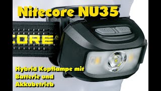 Nitecore NU35 - Dualpower Kopflampe mit 3 Lichtquellen schwarz