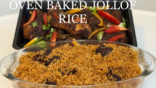 OVEN BAKED JOLLOF RICE WITH GRILLED CHICKEN // YOU CAN NEVER GO WRONG THIS. #ghanafood #naijafood