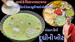 માવો કે મિલ્ક પાવડર નો ઉપયોગ કર્યા વગર એકદમ ક્રિમી દુધીની ખીર | Kheer | Farali kheer | Creamy kheer