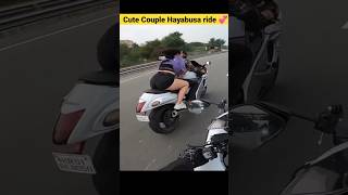 Hayabusa Cute Couple 🥰 ride😱😱 #hayabusa #dragrace #bike #rider #shorts