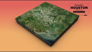 HOUSTON TOPOGRAFICA 3D MAP