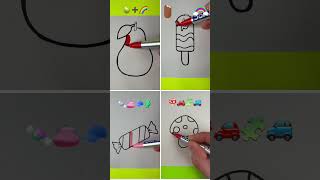 🍄🚗🍬👛🧢🧩🚙 Satisfying art #shorts #art #satisfying #trending #painting #viral