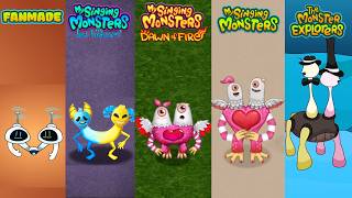 Fanmade, Lost Landscapes, Dawn Of Fire, My Singing Monsters, Monster Exolorers Redesign Comparisons