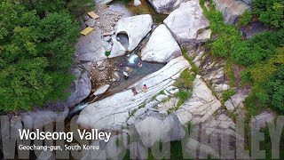 [4K] Wolseong Valley - drone Shot 거창 월성계곡 드론