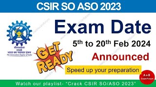 Exam Date Announced CSIR SO ASO 2023