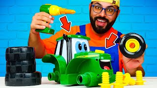 ¡Reparando el tractor Johnny! Juegos de coches para niños en ¡Oh, se dañó!