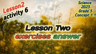 ساينس خامسة ابتدائي Science grade5 2023 Concept1 1 lesson2 exercices answer