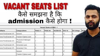 Vacant seats list step wise details | How to know about chances of admission | DHE Chandigarh