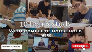 UPSC Aspirant 10 hours study with complete household work from morning to night #upsc #upscvlog