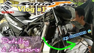 Bersih² Motor Satria Injeksi F150 FU Fi & Aksesoris Vlog Pupi #1