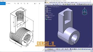 Catia V5 PART DESIGN - 11 || Catia Part Modeling || 3D Part Design || Beginners Exercise