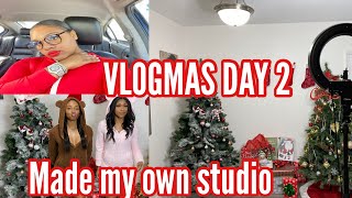 VLOGMAS DAY 2|BIZMAS DAY 2 COME ALONG WITH ME TODAY| CHRISTMAS PHOTO STUDIO AT HOME !!!!