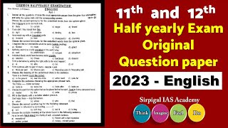 11th and 12th English Half yearly Important Questions &Blue print #question #important #exam #study